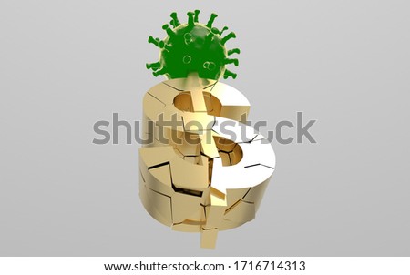 3d visualisation of dollar sign