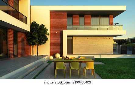 3D visualization of the cottage. modern style house