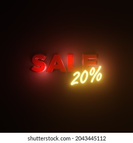 3d visualization, light sign made of glass and neon, with the inscription 