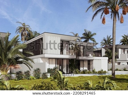 3D visualization of a modern house in Dubai. luxury architecture Foto stock © 
