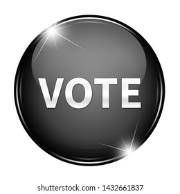 3d vote button isolated on white 