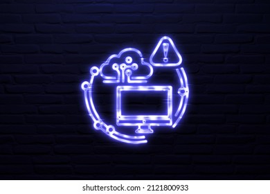 3d Vulnerability Management Icon Neon Style