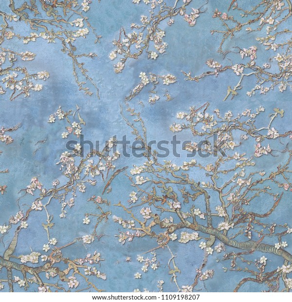 3d 壁紙 背景 アーモンドの花 シームレス のイラスト素材 1109198207