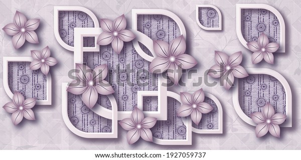 3D wallpaper background, High quality Flower rendering decorative photomural wallpaper illustration, 3D flower Living room wallpaper.
