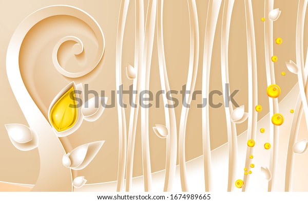 3d design background with floral theme. 