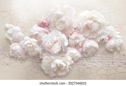 3d Wallpaper Flowers Peonies For Mural 