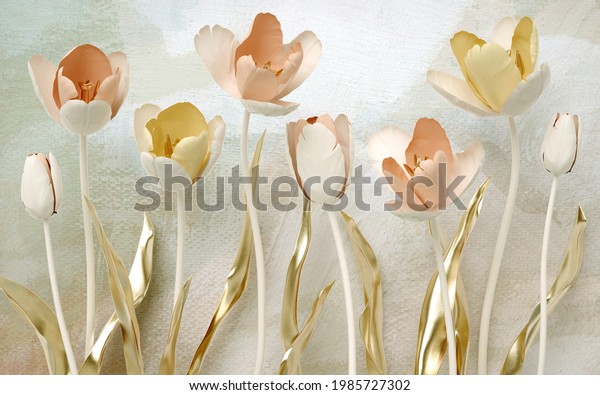 3d wallpaper illustration of flower background 