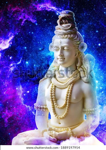 3d Wallpaper Lord Shiv with clouds and Sun Rays, God Mahadev mural 3D illustration Blue clouds and rays God Mahadev Doing Meditation om namah shivaya | shivratri | Shivaratri 