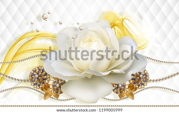 白い抽象的背景に3d壁紙 バラ 宝石用花 花のテーマ デザインのトレンドです お祝いの3d背景 のイラスト素材