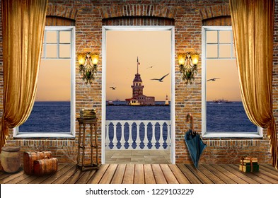 View Balcony City Stock Illustrations Images Vectors