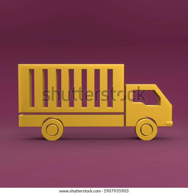 3d warehouse truck\
icon. 3d rendering icon of warehouse truck. Isolated 3d icon of\
logistic truck