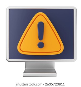 3d warning alert caution sign
