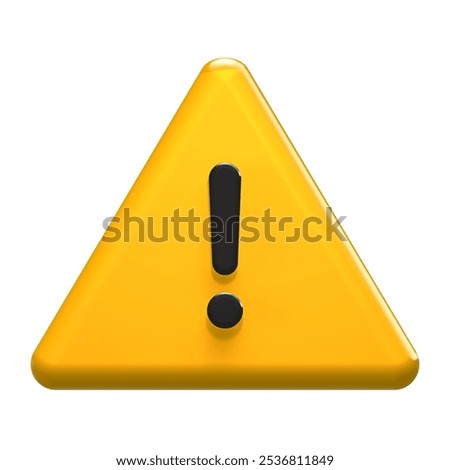 3d warning exclamation icon error mark attention symbol