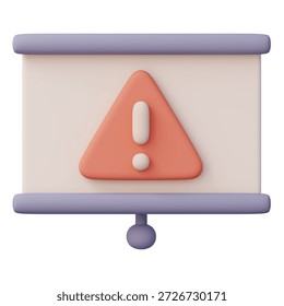 3d warning message icon on presentation screen for technical diagnostics