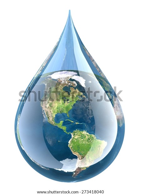 3d Water Drop Earth Elements This Stock Illustration 273418040