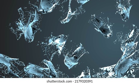 3d Water Splash Abstract Animation Background