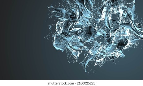 3d Water Splash Abstract Animation Background