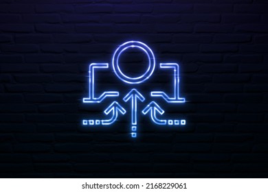 3D Web Browser Extension Icon Neon Sign