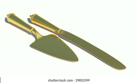 3d Wedding Cake Knife And Spatula