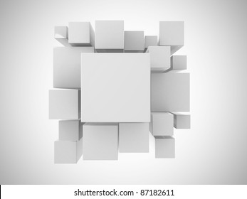 3d white abstract background - render illustration