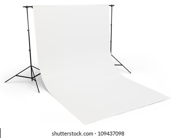 3d White Backdrop In Photography Studio On White Background