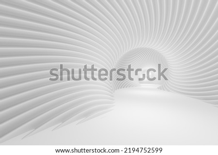 3d white background of spiral smooth surfaces as an architectural concept, empty space for advertising, photo wallpaper, cover for a presentation on the theme of a modern city. 3d rendering
