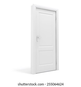 3d White Door On White Background