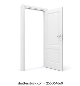 3d White Door On White Background