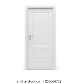 3d White Door On White Background