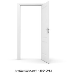 3d White Door On White Background