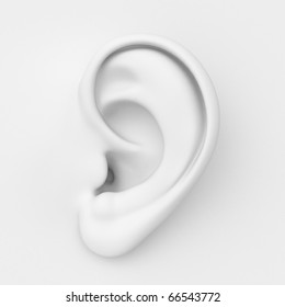3d white ear