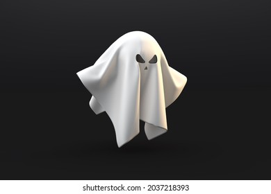 3D White Ghost Halloween Concept