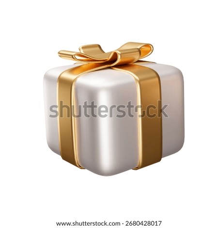 3d white gift boxes with cute bow. Holiday design element for birthday, wedding, advertising banner of sale and other life events. Vector realistic illustration
