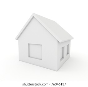 3d white home icon
