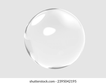 3d white light texture of reflection on rough bubble isolated on white background. Abstract bubble glossy 3d geometric shape object illustration render with clipping path.