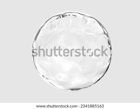 3d white light texture of reflection on rough bubble isolated on white background. Abstract bubble glossy 3d geometric shape object illustration render with clipping path.