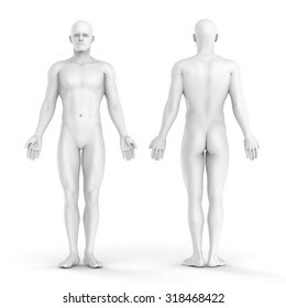 3d white man - front and back view 