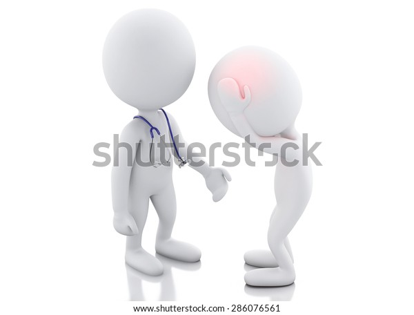 3d White People Doctor Stethoscope Checking Stock Illustration ...