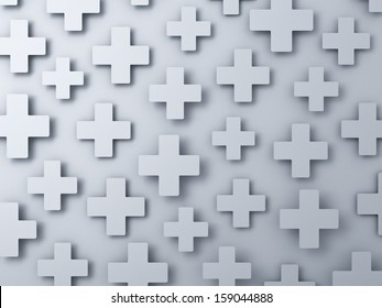 3d White Plus Signs Abstract Background