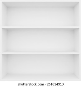 3d White Shelves For Show Case