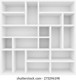 3d White Shelves For Show Case