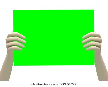 3d White Skin Hands Raise Green Stock Illustration 293797100 | Shutterstock