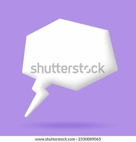 3D White speech bubble elements on Pale purple background, 3D rendering image, Clipping path Included.