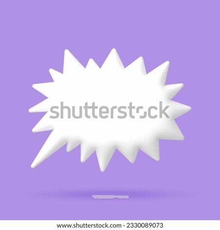 3D White speech bubble elements on Pale purple background, 3D rendering image, Clipping path Included.