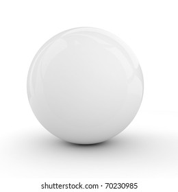 3d white sphere isolated on white