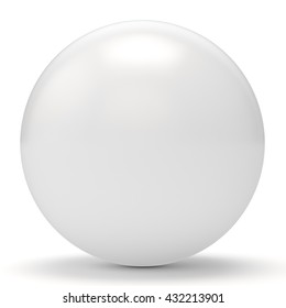 3d White Sphere On White Background 3D Illustration