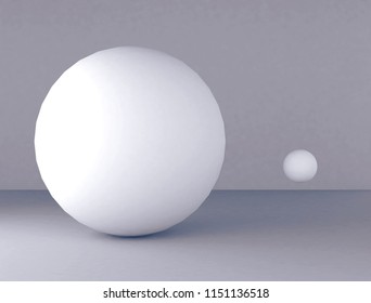 3d White Spheres Big Small Concept Stock Illustration 1151118764