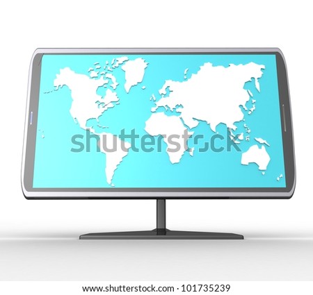 3d widescreen TFT display with a white background