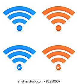 3d Wifi Icon Collection Isolated On White Background