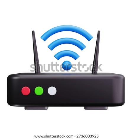 3D WiFi Router Network Security Icon